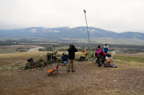 Community volunteers assisted Raptor View Research Institute and MPG researchers to monitor the spring raptor migration. MPG Ranch sits on a migratory route that sees heavy use during both the spring and fall migrations. 