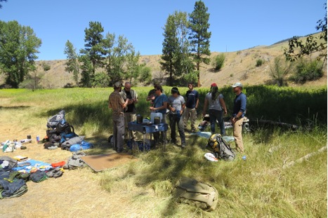 On Tuesday and Wednesday, Aerie Backcountry Medicine brought their Wilderness EMT students for a class on the Northern Floodplain. They taught wilderness survival skills and backcountry patient care all day Tuesday. That night, they welcomed several volunteers who would act as patients for an all-night mass casualty scenario (MCI).  The intention of the MCI is to overwhelm the students with more patients than they have resources for, thereby putting their weeks of training to the test. Aerie traditionally starts these scenarios at 10 pm, and they last as long as they need to, often until sunrise the next morning. It may seem like an extreme test for their students, but having survived two such experiences with Aerie myself, I can say it is an incredible teaching tool. 