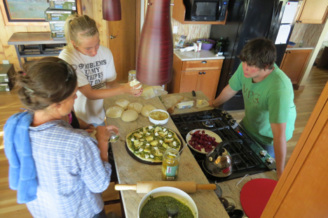 Ylva, an MPG soil ecologist, cooked dinner with the interns and field staff. Together they created some amazing pizza varieties. The students tried new foods, and they liked them. I believe this may be the first documented case of teenage new food enjoyment.  