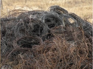 barbwire pile